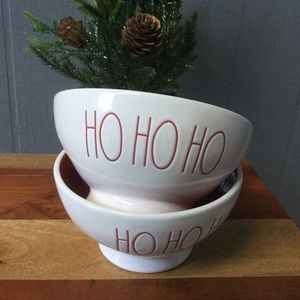 Rae Dunn HO HO HO Set of 2 Bowls Brand New